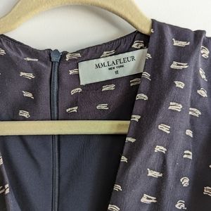 MM LaFleur Noel Wrap dress in swipe print (navy), size 16